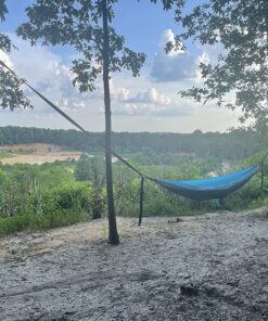 Wise Owl Outfitters Camping Hammock - Camping Essentials & Camping Gifts, Portable Hammock Single or Double Hammock for Outdoor, Indoor w/Hammock Straps Navy & Lt Blue Medium 34 810bAVOdklL