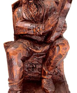 Alternative view of Dryad Design Seated Bragi Statue Norse God of Bards and Poetry
