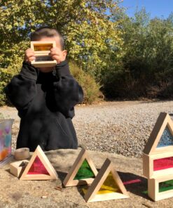 Agirlgle Wood Building Blocks Set for Kids 24 Pcs Rainbow Stacker Stacking Game Construction Toys Set Preschool Colorful Learning Educational Toys - Geometry Wooden Blocks for Boys & Girls 35 810gwS25suL 1