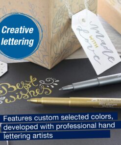 Faber-Castell Metallic PITT Artist Pens - 3 Colored Metallic Colors - Smooth Bullet Nibs (Classic Metallic) 3 Count (Classic Metallic) 8 810h5YuE 6L
