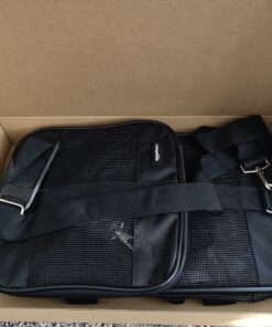 Amazon Basics Soft-Sided Mesh Pet Travel Carrier for Dog, Cat, Medium, 16.5"L x 9.4"W x 9.8"H, Black Without Wheels 47 810hcuF8QlL