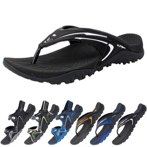 Gold Pigeon ORTHO Unisex Easy SNAP LOCK Sandals & Flip Flops (Narrow to Medium Width) 8507 Black 10.5-11 Women/9-9.5 Men