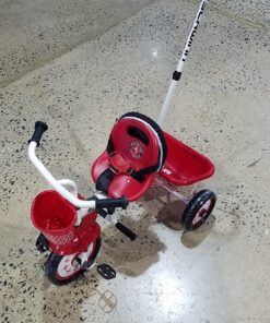 Schwinn Easy Steer Bike for Toddler, Kids Tricycle with Removable Push handle, Steel Trike Frame, Boys and Girls Ages 2-4 Year Old, Red/White, 8" Easy Steer Tricycle 46 810iXEfUPzL