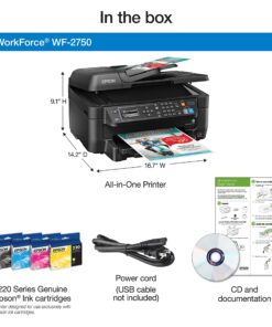 Epson WF-2750 All-in-One Wireless Color Printer with Scanner, Copier & Fax, Amazon Dash Replenishment Ready 20 810ifhogLIL