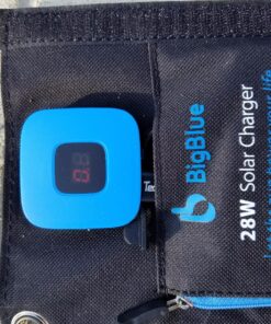 Solar Panels Charger with Digital Ammeter, BigBlue 28W SunPower Camping Solar Panel, Dual USB(5V/4A Overall), IPX4 Waterproof, Compatible with iPhone 13/11/Xs/X/8/7, iPad, Samsung Galaxy, Google Pixel Blue 73 810isQamJzL