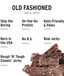 People's Choice Beef Jerky - Old Fashioned - Hot & Spicy - Healthy, Sugar Free, Zero Carb, Gluten Free, Keto Friendly, High Protein Meat Snack - Dry Texture - 1 Pound, 16 oz - 1 Bag 1.00 Pound (Pack of 1) 25 810j9WBeQfL 2