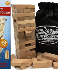 Alternative view of Matty's Toy Stop Wooden Tower Deluxe Stacking Game with Exclusive Storage Bag