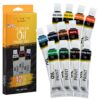 U.S. Art Supply Professional 12 Color Set of Art Oil Paint in 12ml Tubes - Rich Vivid Colors for Artists, Students, Beginners - Canvas Portrait Paintings 12 Count (Pack of 1) 7 810kdeIz9RL