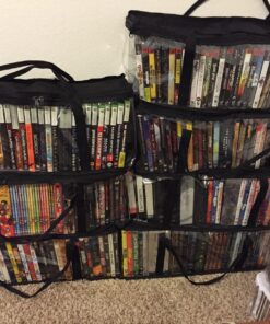 ALLmuis Set of 2 DVD Storage Bags (Holds 40 DVD's Each - 80 Total!). Convenient Travel Case for Media. Stackable, Easy to Carry. 20 810krStDUWL