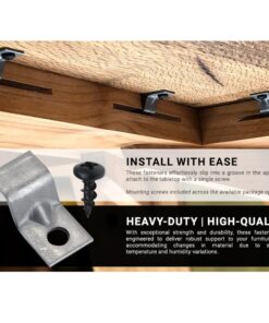 20 Pack Rok Hardware 14 Gauge Table Top Fasteners with Screws, Steel Z Clip Tabletop Connectors, ROKSTBFAST 20 26 810lByF8K1L