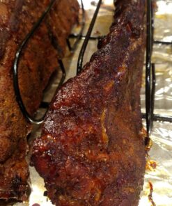 Sorbus® Non-Stick Rib Rack - Porcelain Coated Steel Roasting Stand – Holds 4 Rib Racks for Grilling & Barbecuing - Perfect BBQ Accessories for Smoker and Grill - Durable and Convenient Design (Black) 30 810lNndPo8L