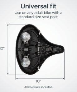 Schwinn Comfort Bike Seat, Bicycle Seat Replacement for Men and Women, Universal Fit Saddles with Standard Seat Posts Cruiser/Quilted Black 28 810m9H2UsIL