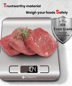 Etekcity Food Scale, Digital Kitchen Scale, 304 Stainless Steel, Weight in Grams and Ounces for Baking, Cooking, and Meal Prep, LCD Display, Medium Basic Medium Size 37 810mqaBtXJL