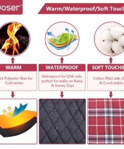 Kuoser Cozy Waterproof Windproof Reversible British Style Plaid Dog Vest Winter Coat Warm Dog Apparel for Cold Weather Dog Jacket for Small Medium Large Dogs with Furry Collar (XS - 3XL),Red M Medium (Pack of 1) Red 25 810nmrWJpkS