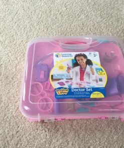 Learning Resources Pretend and Play Doctor Kit - 19 Piece Set, Ages 3+ Doctor Kit for Kids, Pink Doctor Costume, Toy Medical Kit, Toddler Social Emotional Learning Toys Doctor Kit - Pink 22 810oFwLlJQL