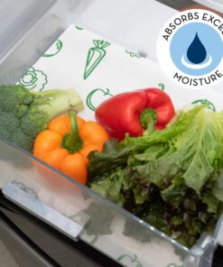 Alternative view of Envision Home Refrigerator Liners, Shelf Liner, Absorbent Fridge Liners, 12 Inch x 24 Inch, Veggie Print, 3 Pack