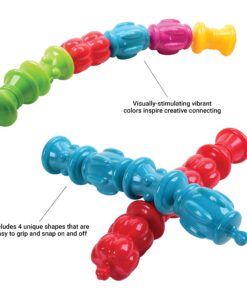 Alternative view of Constructive Playthings Pop Beads, STEM, Developmental, Sensory Toys for Toddlers 1-3, Assorted Shapes and Colors, Motor Skills, Teacher Supplies for Classroom and Preschool, 24 Snap Beads, Multicolor