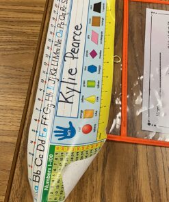 Carson Dellosa 30-Piece 17 1/2” x 4” Quick Stick Traditional Manuscript Name Tags for Classroom, Adhesive Name Plates for Student Desks, Classroom Name Tags With Ruler, Shapes, Numbers, and Alphabet 28 810rkK1oLL