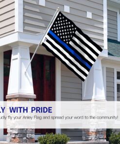 Anley Fly Breeze 3x5 Foot Thin Blue Line USA Flag - Vivid Color and Fade Proof - Canvas Header and Double Stitched - Honoring Law Enforcement Officers Flags Polyester with Brass Grommets 3 X 5 Ft - Polyester 20 810uNA91sJL
