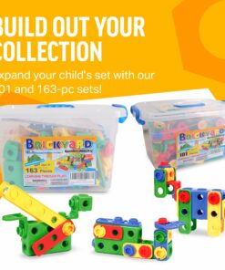 Brickyard Building Blocks STEM Toys - Educational Building Toys for Kids Ages 4-8 with 101 Pieces, Tools, Design Guide and Toy Storage Box, Gift for Boys & Girls 101 Piece 24 810ukMsUTML