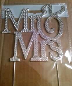 1 X Mr & Mrs Monogram Silhouette Rhinestone Wedding Cake Topper Decoration with Crystals - Formal Font 37 810upHvkNL