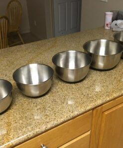 X-Chef Stainless Steel Bowls with Lids, Mixing Storage Bowl Set of 5 with Measurement, Stackable & Non-slip (1, 2, 2.5, 3.5, 4.5 QT) 40 810vmX6BrzL 1