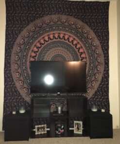 Popular Handicrafts Tapestry Wall Hanging Hippie Mandala Bohemian Hippy Psychedelic Design Indian Magical Thinking Tapestries Bedspread 84x90 Inches,(215x230cm) Navy Blue Full (215cms x 230cms) Neavy Blue 40 810vpaBYnL