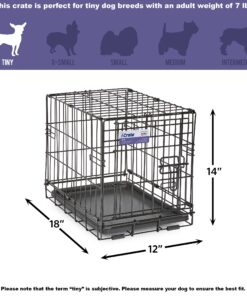 MidWest Homes for Pets Newly Enhanced Single Door iCrate Dog Crate, Includes Leak-Proof Pan, Floor Protecting Feet , Divider Panel & New Patented Features XX-Small - 18" L x 12" W x 14" H 30 810w4uTfr4L