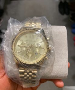 Michael Kors Lexington Men's Watch, Stainless Steel Bracelet Watch for Men Gold Steel 45 810x8bUqe6L