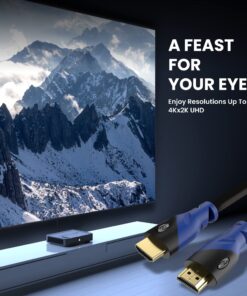 AURUM CABLES 4K HDMI Cable 50ft Long 2 Pack, 4K@60Hz High Speed HDMI Cord with Ethernet, Supports UHD Resolution, ARC, 3D, CL3 Certified - Compatible with HDTV, PC, Laptop, PS3, Xbox, Blu-ray 50 FT 7 81137q1VIVL