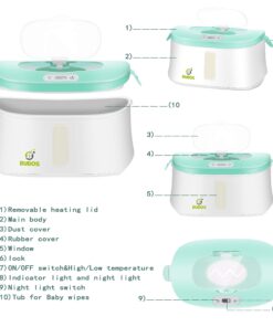 Bubos Upgraded Baby Wipe Warmer and Wet Wipes Dispenser with Advanced LED Night Light 15 8115req7hDL