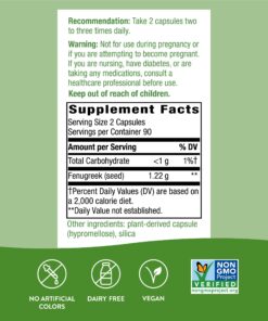 Nature's Way Fenugreek Seed, Traditional Lactation/Breastfeeding Support*, 1,130 mg, 180 Vegan Capsules 180 Count (Pack of 1) 26 8116u1FwzbL