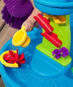 Step2 Rain Showers Splash Pond Toddler Water Table, Outdoor Kids Water Sensory Table, Ages 1.5+ Years Old, 13 Piece Water Toy Accessories, Blue & Green Without Umbrella PlaySet 30 8118MJ zbHL 2