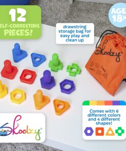 Skoolzy Nuts and Bolts 12 Piece Toy Building Block Set Sensory Occupational Therapy STEM for 18+ Months Toddler Toys & Kids, Includes eBook Travel 12 Piece 32 8119fH8H XL 1
