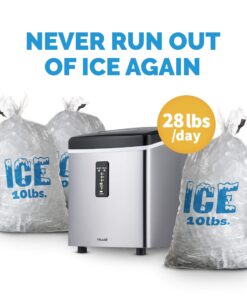 Alternative view of Newair Countertop Ice Maker Machine 28 lbs. of Ice in 24 Hours, Portable Design in Stainless Steel with 3 Bullet Ice Cube Sizes, Convenient Rapid Ice Production, Insulated Storage
