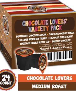 Alternative view of Crazy Cups Chocolate Lovers Coffee Pods Variety Pack, Flavored Coffees, Compatible With K Cup Brewers, Includes Death By Chocolate Raspberry, Peppermint Mocha, & More, 24 Count (Pack of 1) Chocolate Coffee Lovers 24 Count (Pack of 1)