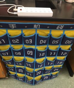 MISSLO Classroom Cell Phone Calculator Holder Numbered 30 Pockets Chart Hanging Wall Door Storage Organizer (Blue) 43 811DUIhP9qL