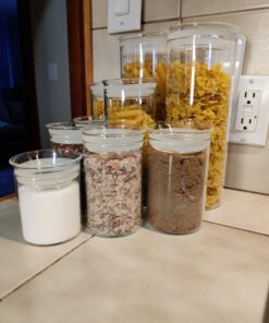 ZENS Glass Canisters Jar with Lid, Airtight Sealed 15 Fluid Ounce Spice Jars Sets of 2, Clear Small Kitchen Storage Containers for Herbs,Tea 4.76 x 3.15 IN 03-15oz*2 31 811DxvEVTzL