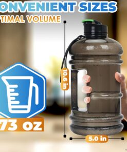 Alternative view of 75 Oz Half Gallon Water Bottle with Handle - 2.2L Sport Bottle BPA Free Athletic Gear Leak Proof Water Bottles Hydration Bottle - Gym Water Jug Sports Water Bottle Hiking Outdoor Camping Water Jug Grey