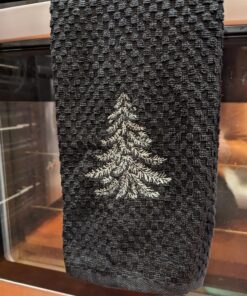 Cotton Craft - 8 Pack - Euro Cafe Waffle Weave Terry Kitchen Towels - 16x28 Inches -Black - 420 GSM quality -Ringspun 2 Ply Cotton - Highly Absorbent Low Lint - Multi Purpose Black 29 811FCf7zQpL