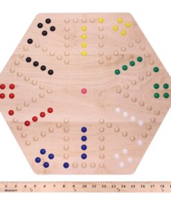 AmishToyBox.com Wahoo Marble Game Board Set - 20" Wide - Solid Maple Wood - Double-Sided - with Large 18mm Marbles and Dice Included 15 811GohvSJKL