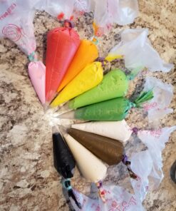 DLOnline 200 Pcs Disposable Cream Pastry Bag Cake Icing Piping Decorating Tool Cupcake Decorating Piping Icing Bag (Red) Red 28 811Hhsq694L