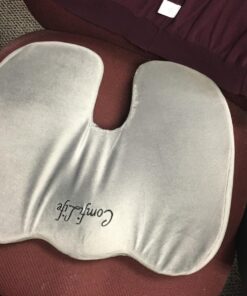 ComfiLife Premium Comfort Seat Cushion - Non-Slip Orthopedic 100% Memory Foam Coccyx Cushion for Tailbone Pain - Cushion for Office Chair Car Seat - Back Pain & Sciatica Relief (Gray) Gray 62 811HomCdekL