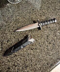 Velocity Airsoft KM6002 440 Stainless Steel 11" Double Edged Dark Assassin Dagger with Sheath 28 811HpaUScGL