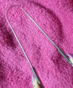 HealthAndYoga(TM) SteloSwipe Tongue Cleaner Scraper - Hygienic Seal-Pack - Surgical Grade Stainless Steel, Non-Synthetic Grip - Sterilizable Metal Tongue Scraper for Adults (1 Pack with Storage Bag) Surgical Steel - 1 Pack 50 811IcnleLRL 1