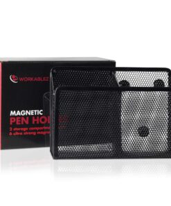 Workablez Pencil Holder for Desk, Magnetic Pen Holder for Refrigerator, Magnetic Marker Holder for Whiteboard, Magnetic Holder, Whiteboard Marker Holder Magnetic Marker Holder w. 2 Large Compartments 2 compartments 30 811JQmsT3L