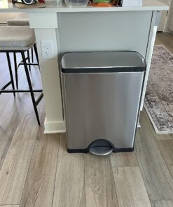 Simplehuman 50 Liter / 13.0 Gallon Rectangular Kitchen Step Trash Can, Brushed Stainless Steel 50 Liter Trash Can 39 811Jsp3H5L