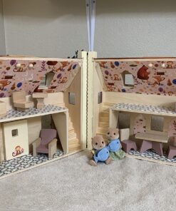 Melissa & Doug Fold and Go Wooden Dollhouse With 2 Dolls and Wooden Furniture,Multi,One Size 44 811JukuLiVL