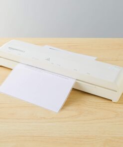 Amazon Basics 12-Inch Thermal Laminator Machine with Rapid Warm-Up (1 min), 20 Assorted Laminating Pouches Included, White 30 811KwkfZBJL