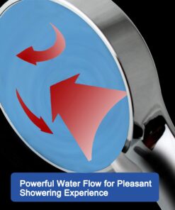 HO2ME High Pressure Handheld Shower Head with Powerful Shower Spray against Low Pressure Water Supply Pipeline, Multi-functions, w/ 79 inch Hose, Bracket, Flow Regulator, Chrome Finish 16 811LOewnHL